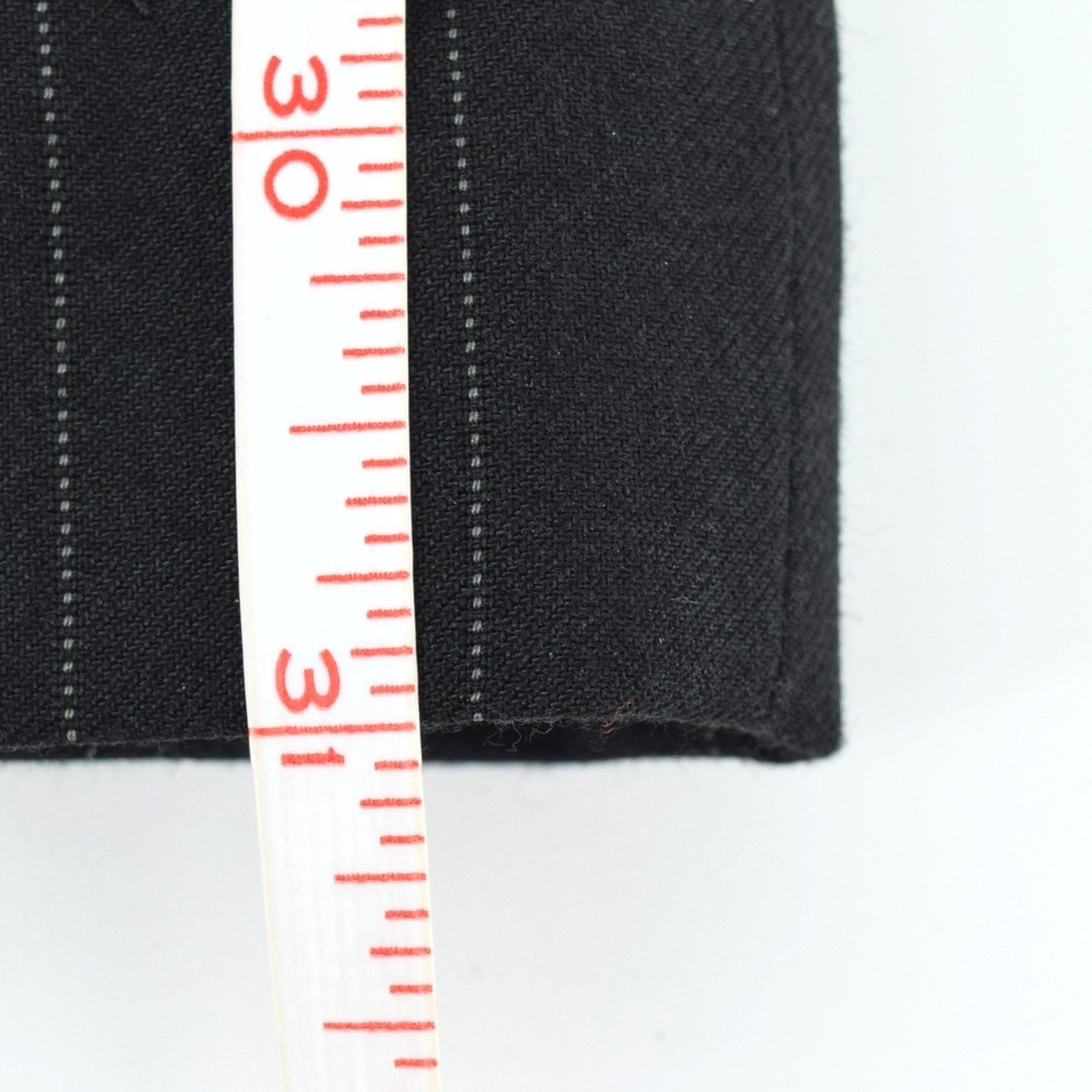 Caravelli Mens 34x31 Black Pinstripe Double Pleated Dress Pants Polyester Blend - Picture 10 of 11